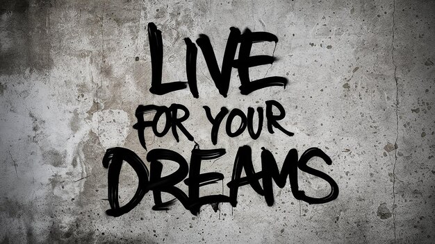 a concrete wall with graffiti that says live your dreams