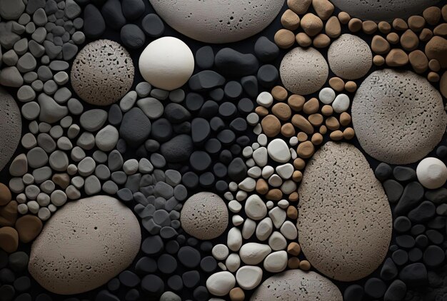 concrete wall with some black and white sand and gravel in the style of cellular formations