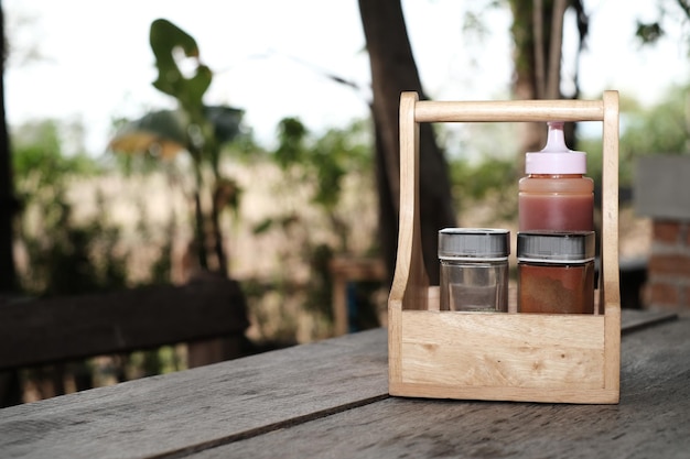 condiments in basket