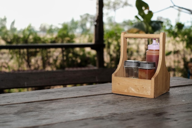 condiments in basket