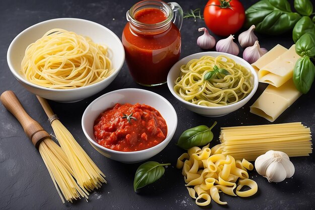 Condiments to prepare italian pasta