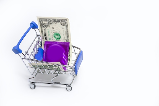 A condom and a dollar are in the cart the minimum purchase of a teenager A healthy nation