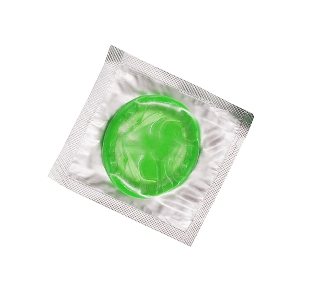 Condom isolated on white background