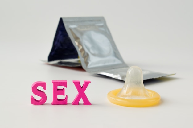 condom on a white background.