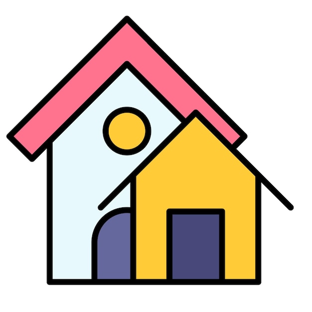 Плоская иллюстрация дома кондоминиума