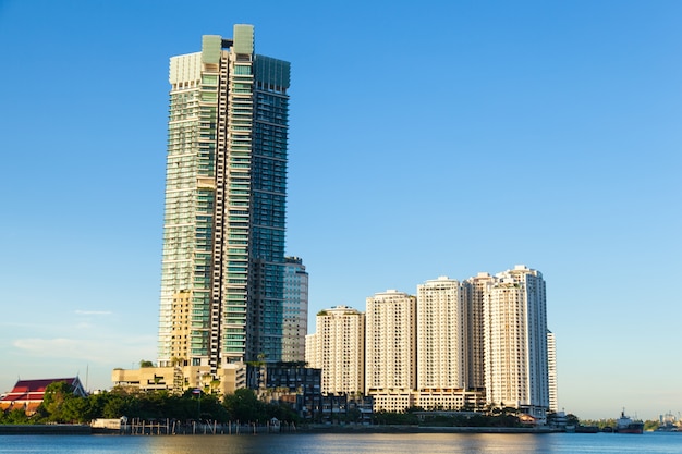 Condominiums and skyscrapers.