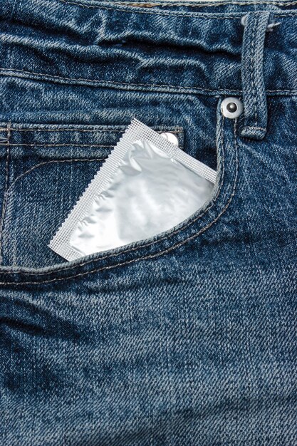 Condoms In jeans pocket for Safe sex