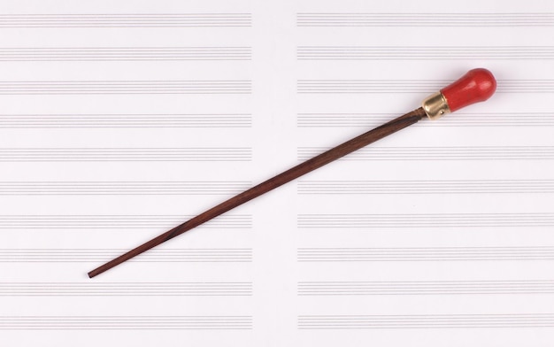 conductor stick and sheet music