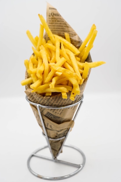 Cone of rustic fries to take away
