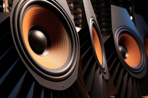 Photo cones of a subwoofer producing low frequencies
