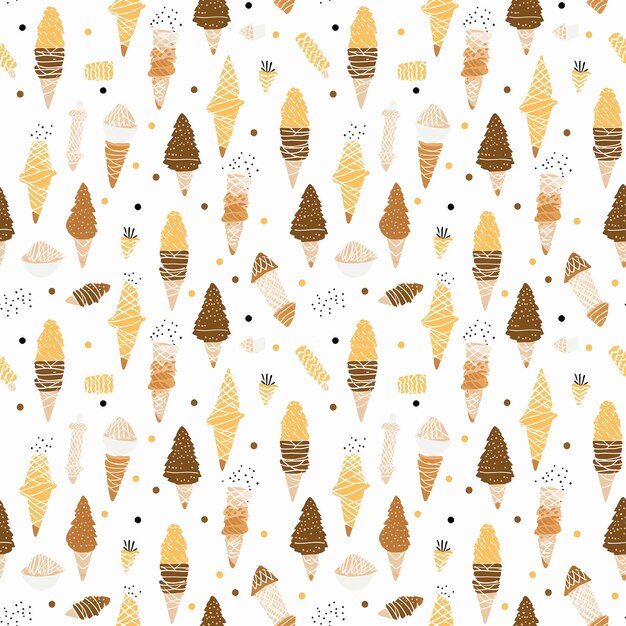 Photo cones of various sizes and shapes on a whiteseamless pattern background