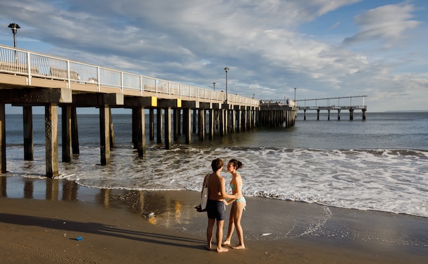 Coney Island Beach in de stad van New York