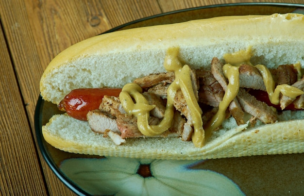 Foto coney island hotdog klassieke amerikaanse 'diner' gerechten