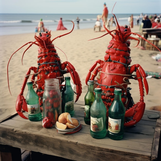 Photo coney island's tempting delights lobster vendors unleash 'nutcracker' bottles on the beach