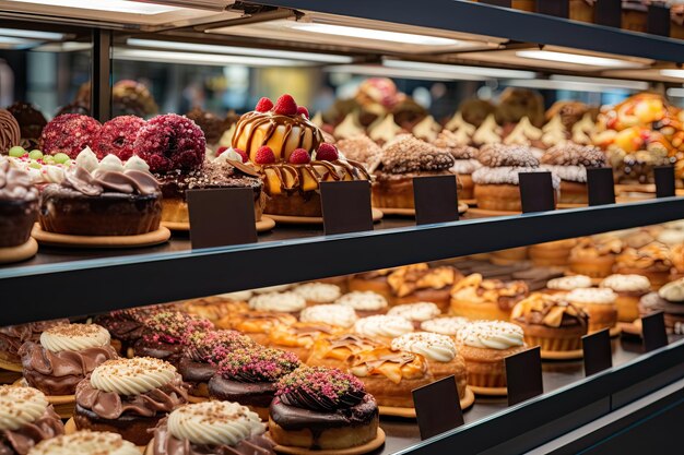 Foto dipartimento di pasticceria di un supermercato