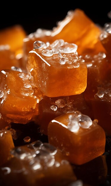 Confectionery photo handcrafted sea salt caramels artistic showcase macro detail sweet concept art