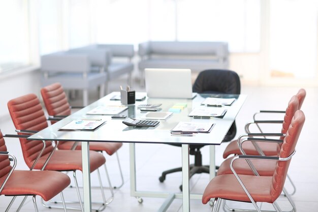 Conference hall before the meetingphoto with copy space