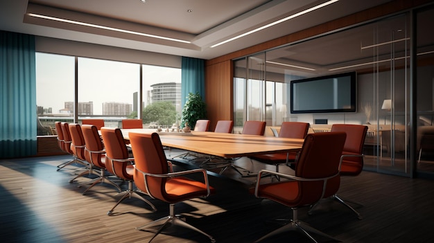 Conference and meeting room 3d rendering