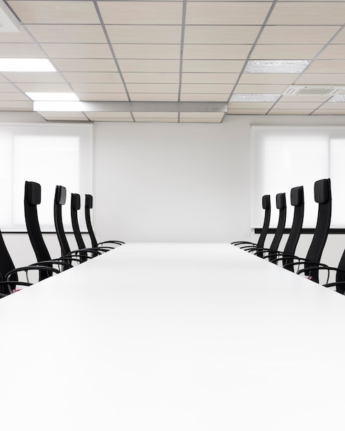 Photo conference room with black chairs