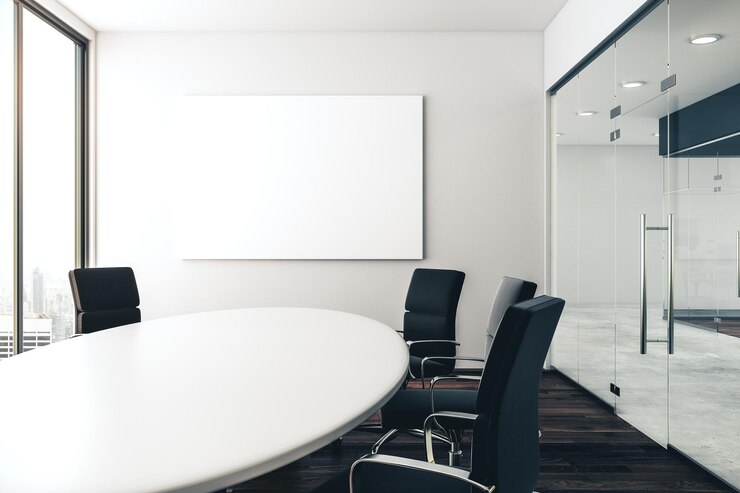 Photo conference room with empty poster
