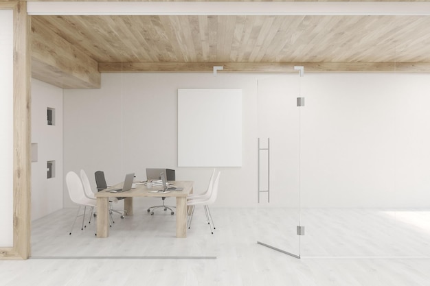 Conference room with glass walls and doors