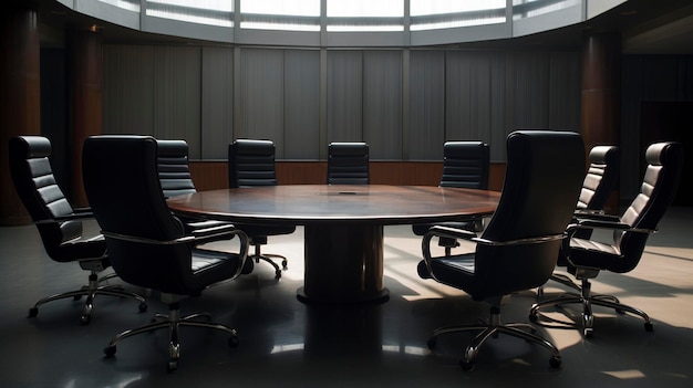 Конференц-стол и стулья в корпоративном конференц-зале