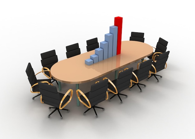 Conference table with graph