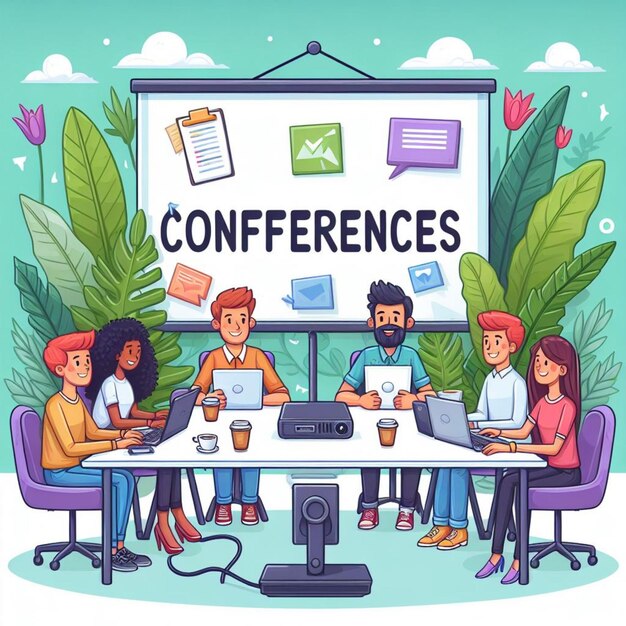 Photo conferences illustration