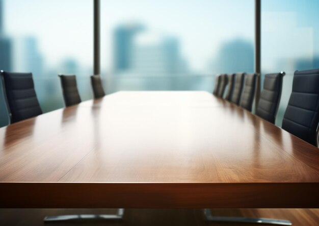 Foto conferentiedata vergaderzaal in hoog gebouw met uitzicht op de skyline zonlicht