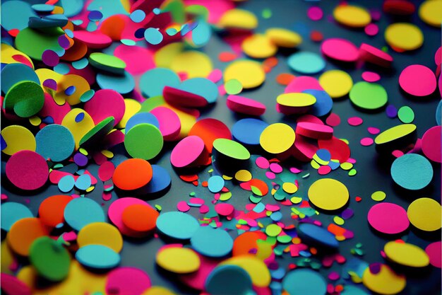 Confetti background 3d illustration Generative AI