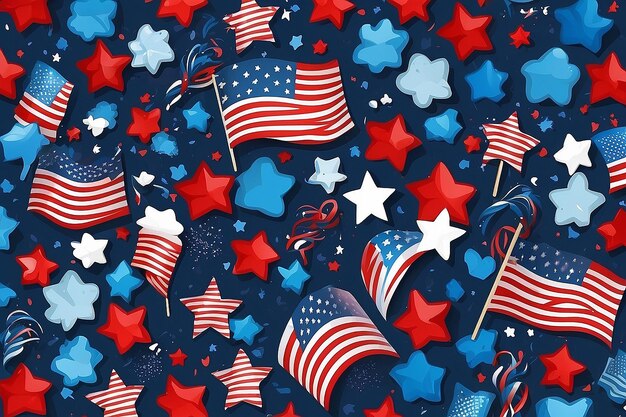 Confetti background for 4th July holiday