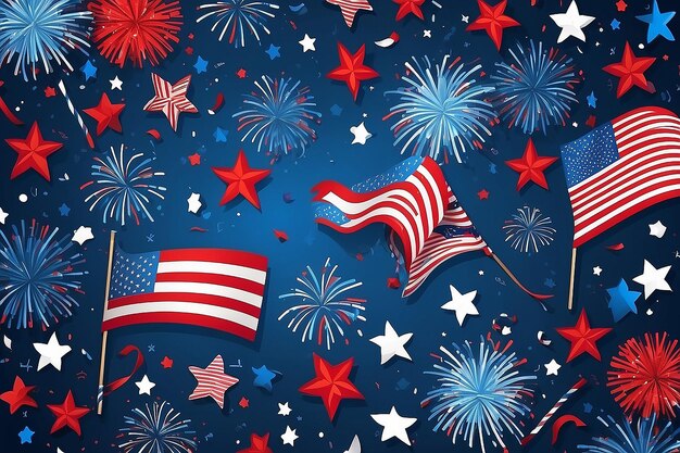 Confetti background for 4th July holiday