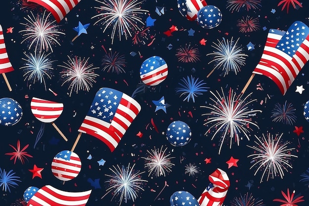 Confetti background for 4th July holiday