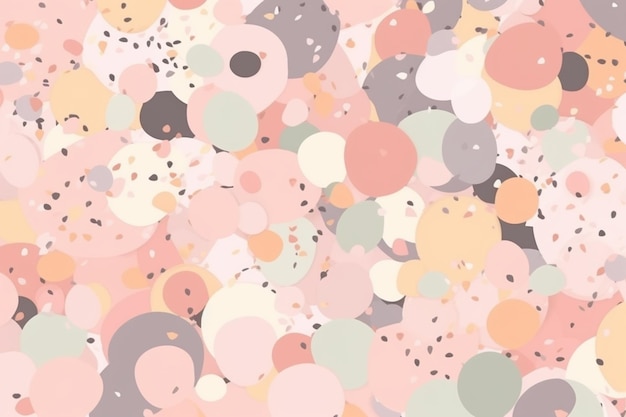 Photo confetti background vector in cute pastel pink pattern