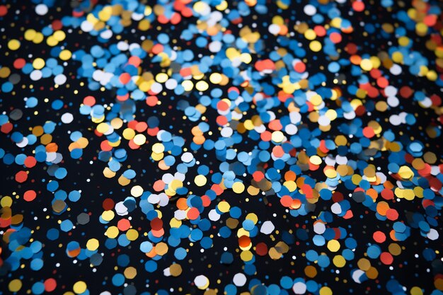 Foto confetti su sfondo nero