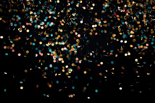 Photo confetti in black background