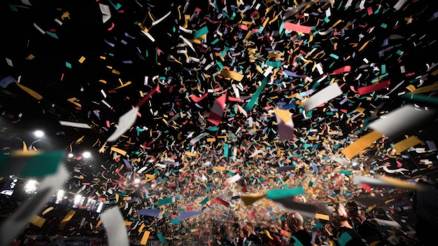 Foto confetti-explosie bij sports victory