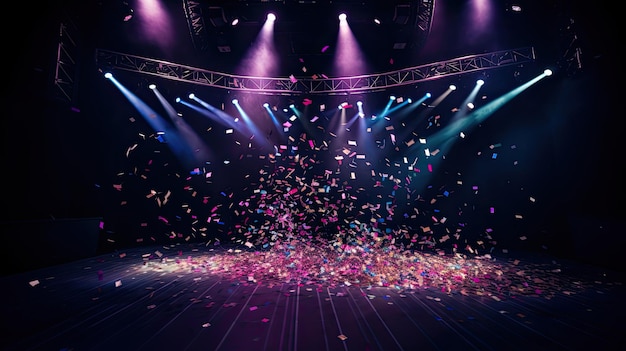 Confetti Falling on Stage