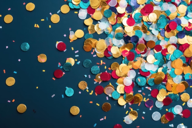 Foto confetti glitter op donkere achtergrond generatieve ai