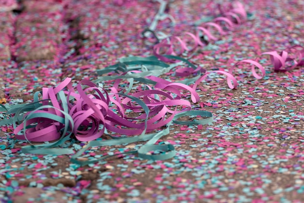 Confetti on the ground