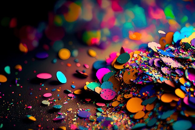 Confetti macro-opname