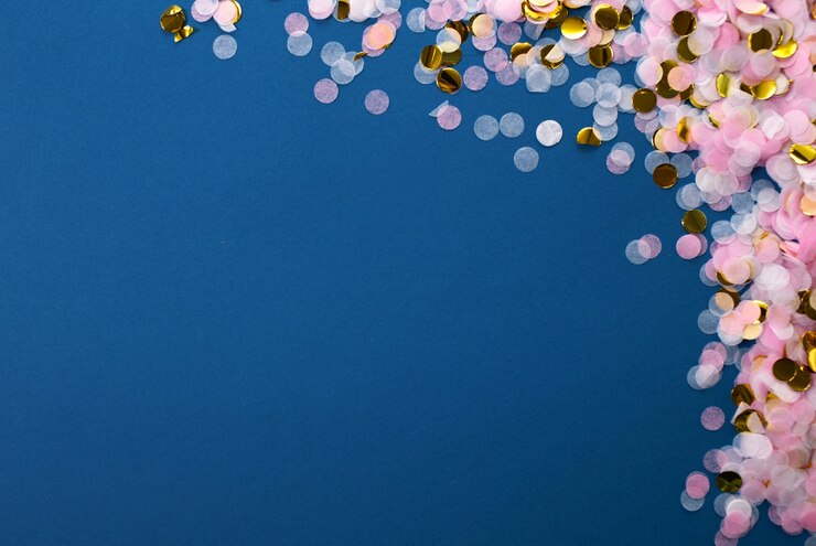 Confetti op een blauwe achtergrond