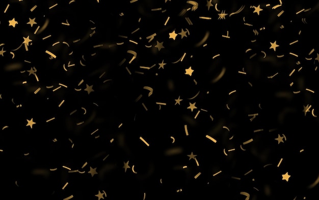 confetti overlay in goud voor gelukkige momenten op een zwart behang