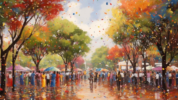Confetti Rain at Carnival