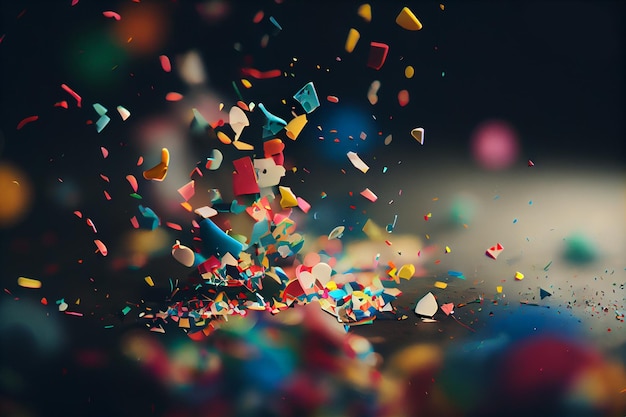 Confetti realistische 3D illustratie ai gegenereerd