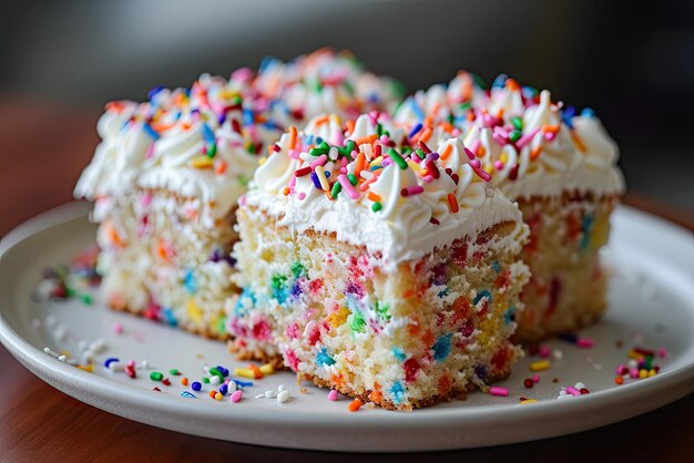 Confetti snack cake with sprinkles and frosting