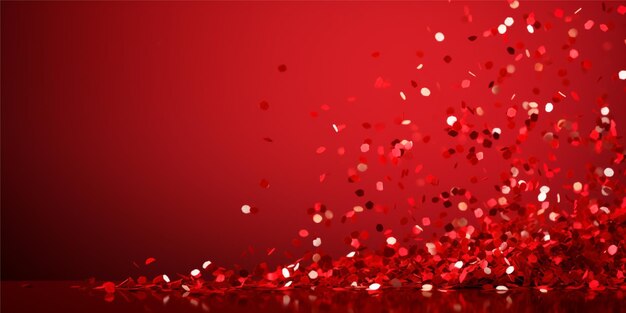 confetti viering met rode achtergrond