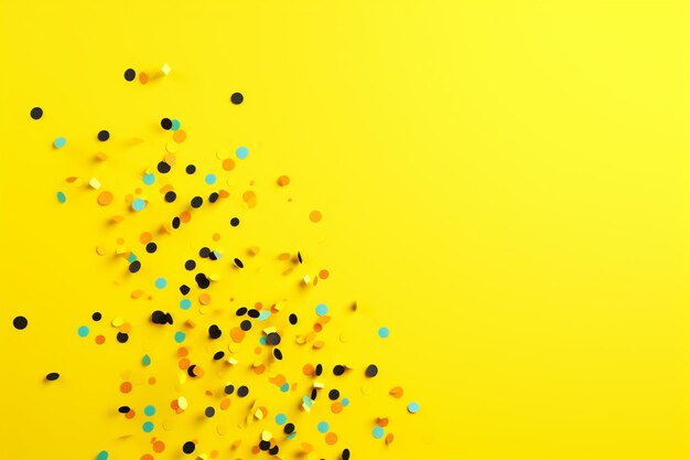 Confetti on yellow background