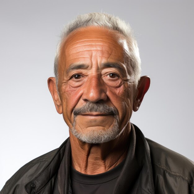 Photo confident 79yearold latino man headshot