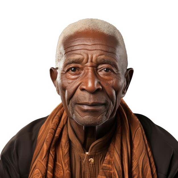 Confident African Elderly Man Studio Shot